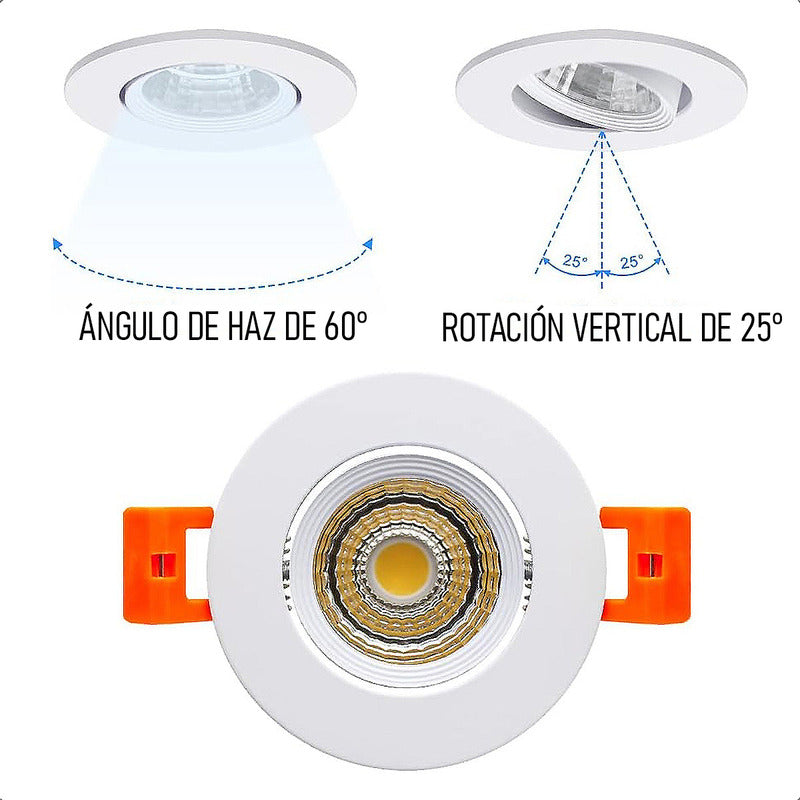 Focos Led Embutidos 5w Pack 4 Ampolleta Led Techo Foco Led
