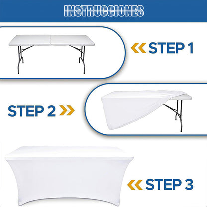 Pack 2 Mantel Para Mesa Mantel Rectangular Mantel Elastico Blanco Lisa