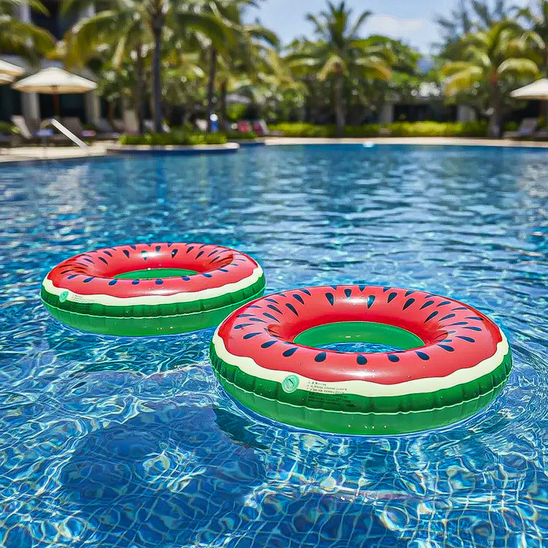 Pack De 2 Flotadores Inflables Sandía Para Niños, Flotador De Piscina De Pvc Arcashopping Rojo Y Verde
