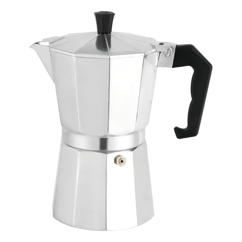 Cafetera Italiana Coffee ++ Aluminio 6 Tazas Gris Expreso Cocina