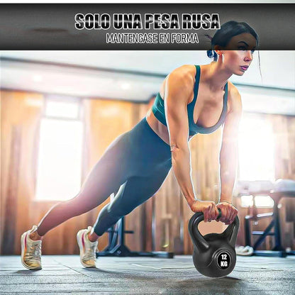 Pesa Rusa 12kg Pesa Kettlebell Mancuerna Ejercicio Crossfit Negro
