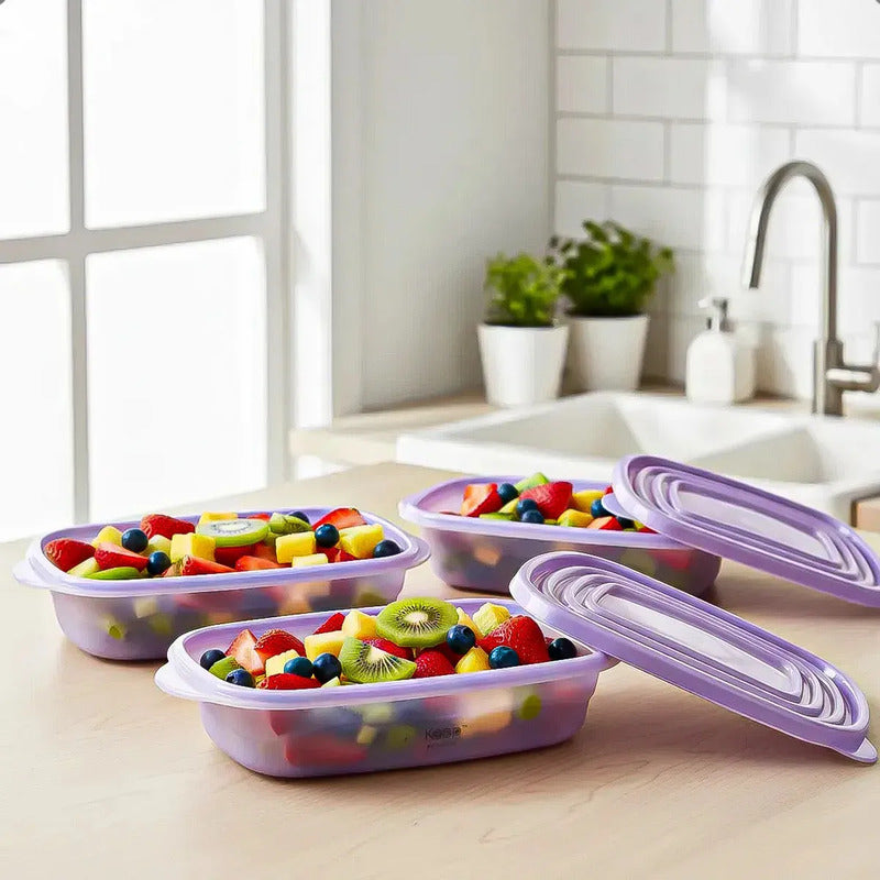 Taper Keep Tupper Plastico Contenedor De Alimentos 950 Ml Lila Set 3 Contenedores Keep Herméticos Apilables 950ml Tupper Hermetico Contenedor De Alimentos Tapper Colacion Tupper Plastico Taper Keep