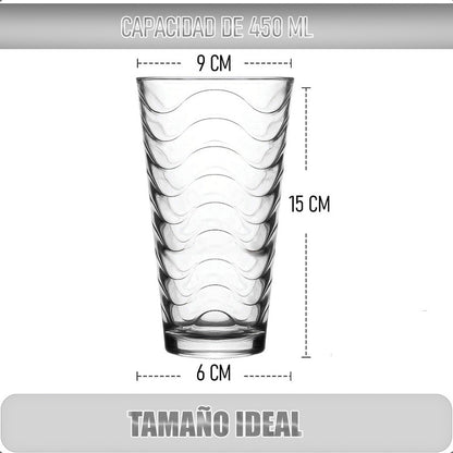Set 6 Vasos De Vidrio Vasos Postres Set Vasos Vidrio 450ml