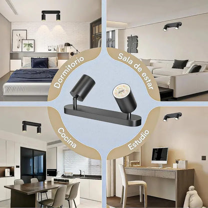 Lampara Led Techo Foco De Techo Gu10 Lámpara Techo Giratorio Negro Okshop Foco Spot Doble Techo Orientable 2 Luces Gu10 Foco Dirigible Doble De Techo Gu10 Lámpara De Techo 2 Luces Lampara Pared Okshop