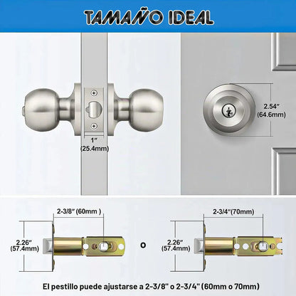 Cerradura Chapa Para Puertas Chapa Dormitorio Cerradura Baño Oskhop Chapa Pomo Con Llave Para Puerta Oficina Bodega Chapa Para Puerta Tipo Pomo Con Cilindro Y 3 Llaves Cerradura Para Baño Oskhop Gris