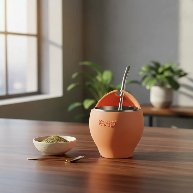 Mate Con Bombilla Keep Mate Acero Inoxidable Mate 230ml Mate Salmon Mate