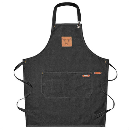 Delantal Parrillero Wayu Pechera Cocina Mandiles Cocina Wayu Negro Wayu