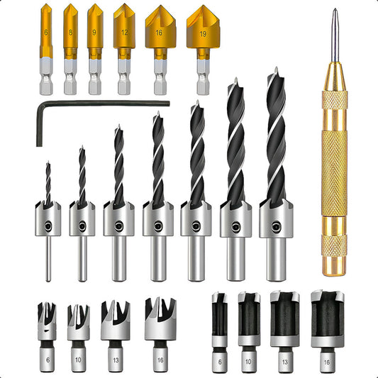 Brocas De Taladro Brocas Avellanadoras Set 23 Brocas Carpint