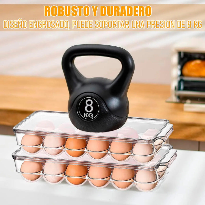 Organizador De Huevos Okshop Apilable Para 12 Unidades Con Tapa Transparente
