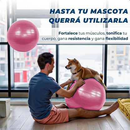Pelota Yoga 55cm Balon Yoga Balon Pilates Pelota Ejercicios Okshop Pelota Yoga Gym Ball 55 Cm Con Inflador Entrenamiento... Fucsia