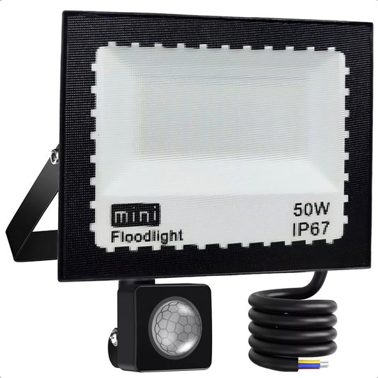 Foco Con Sensor Movimiento Negro Reflector Led 120° Soporte Flexible 50w Reflector Led Cableado Foco Resistente Al Agua Ip67 Reflector Foco Led Sensor Movimiento Proyector Focos Led 50w Okshop