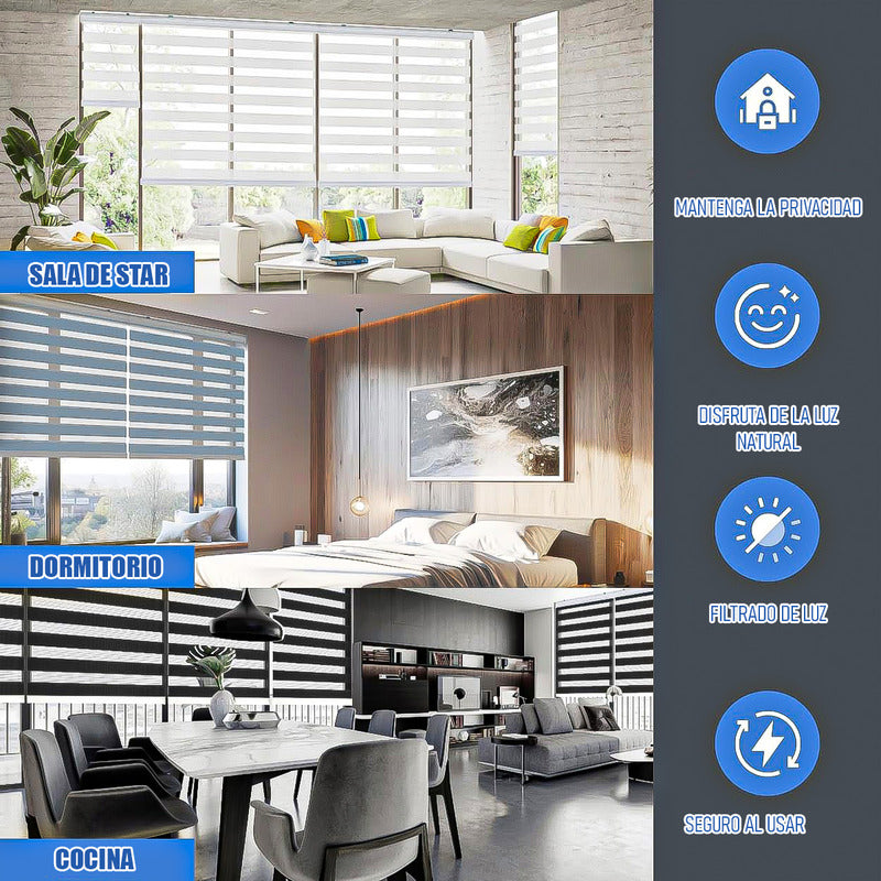 Cortinas Roller Cortina Roller 60x200cm Persiana Enrollable Blanco