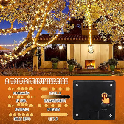 Pack 2 Luces Navideñas Luces Solares Luces Navidad Solar 22m Multicolor