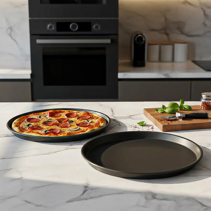 Pack 2 Molde Pizza Molde Aluminio Molde De Pizza 29cm Moldes Negro