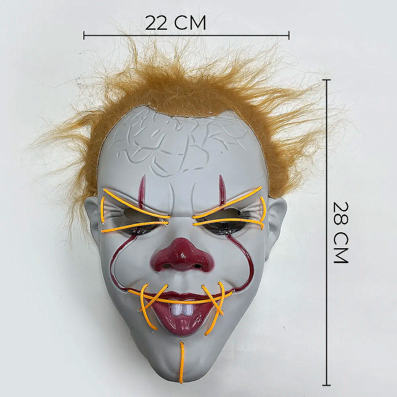 Mascara De Pennywise Con Luces Mascara De Payaso Halloween Naranja Pennywise