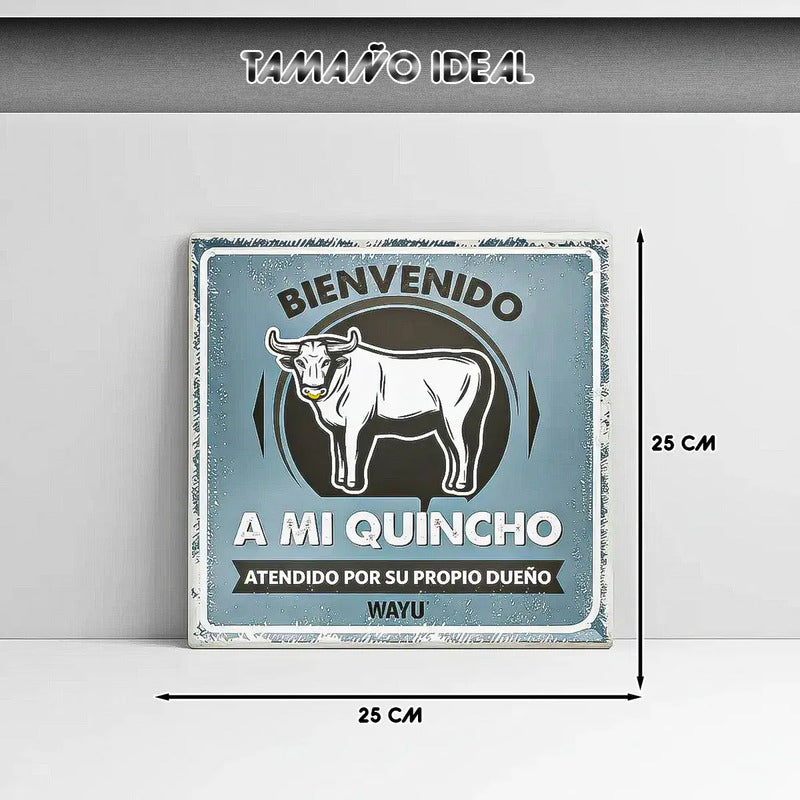 Cuadro Metálico Decorativo Arcashopping Para Bar Con Frases, 25x25 Cm