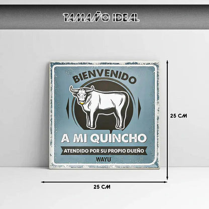 Cuadro Metálico Decorativo Arcashopping Para Bar Con Frases, 25x25 Cm
