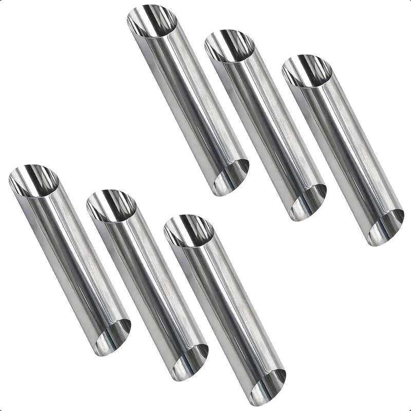 Pack 6 Moldes Reposteria Molde Cannoli Moldes De Cannol Tubo Gris
