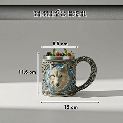 Taza Grande Taza Lobo Game Of Throne Tazon Mug Acero Inoxidable Taza Lobo Stark Game Of Thrones Tazon Mug Taza De Café De Resina Taza De Acero Inoxidable Gris