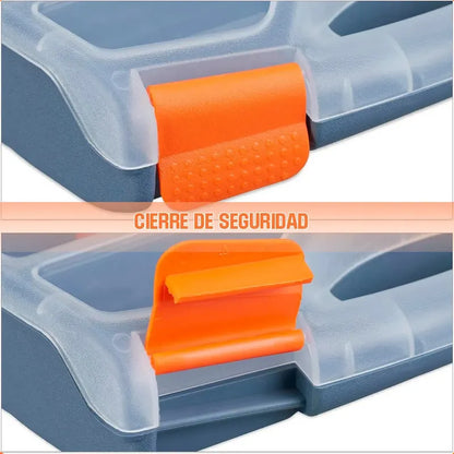 Caja Organizadora De Herramientas Okshop Con 21 Divisiones Y Manija Negro