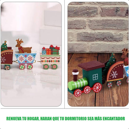 Tren Madera Adorno Navidad Decoración Hogar Navidad Regalo