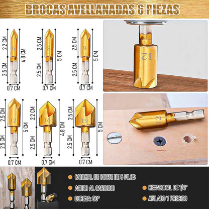 Brocas De Taladro Brocas Avellanadoras Set 23 Brocas Carpint