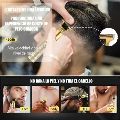 Afeitadora Eléctrica Multifuncional Okshop Inalámbrica Negro/dorado R.428