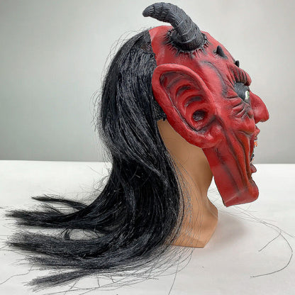 Máscara De Látex Demonio Máscara De Terror Halloween Disfraz Rojo Máscara De Demonio