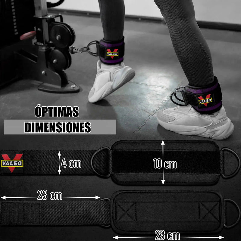 Tobillera Polea Tobillera Gimnasio Polea Tobillera Gluteo Tobilleras Nylon Gluteos Gym Ajustables Tobillera 23x10cm Tobilleras Algodon Cierre Belcro Flexible Okshop Negro