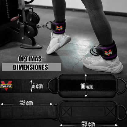 Tobillera Polea Tobillera Gimnasio Polea Tobillera Gluteo Tobilleras Nylon Gluteos Gym Ajustables Tobillera 23x10cm Tobilleras Algodon Cierre Belcro Flexible Okshop Negro