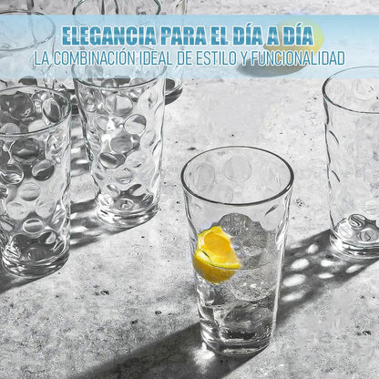 Set De 6 Vasos De Vidrio Okshop Para Jugo O Bebidas De 300 Ml