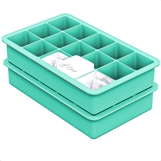 Pack X2 Molde Hielo Cubetas De Hielo Bandeja Silicona Hielo Verde