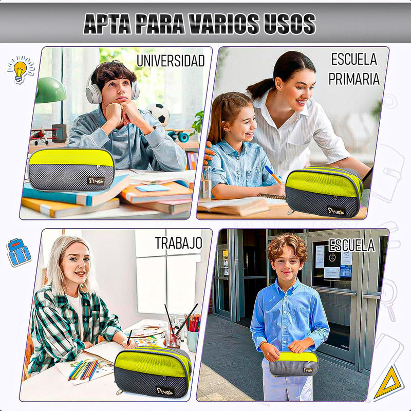 Estuche Escolar Estuche Para Lapices Estuche Niños Estuche Verde
