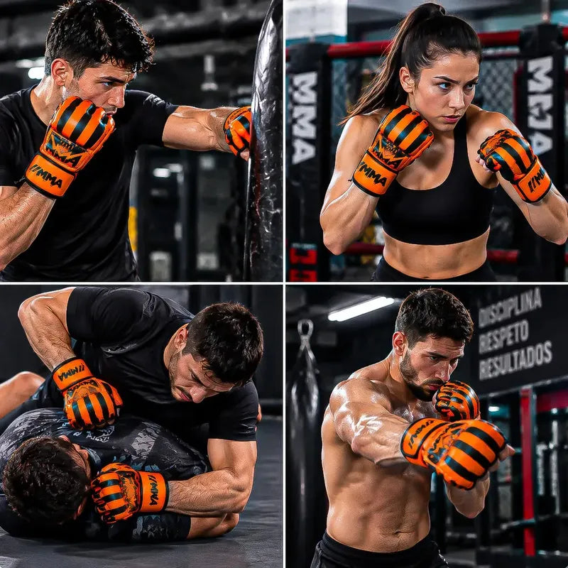 Guantes Mma Guantes De Kick Boxing Guantes Artes Marciales Okshop Guantes Mma Dedos Abiertos Entrenamiento Artes... Unica Naranja