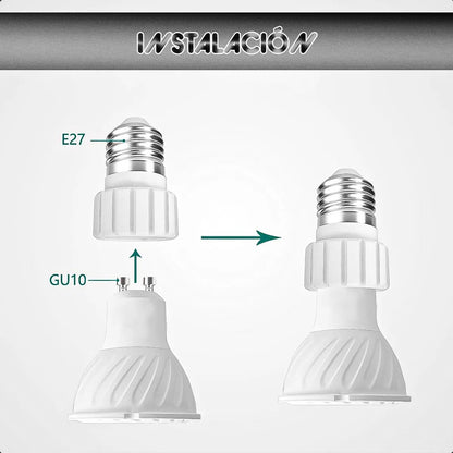 Adaptador E27 Adaptador De Foco E27 A Gu10 Adaptador Ampolle Blanco