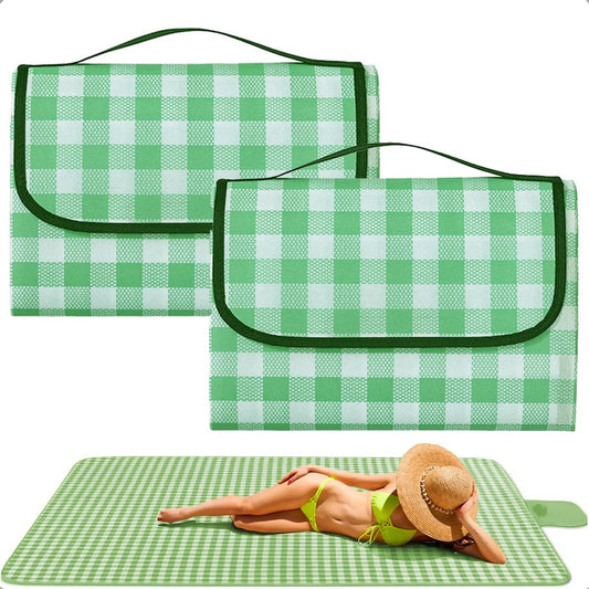 Manta Plegable Para Picnic Pack2 Alfombra Picnic Impermeable Verde