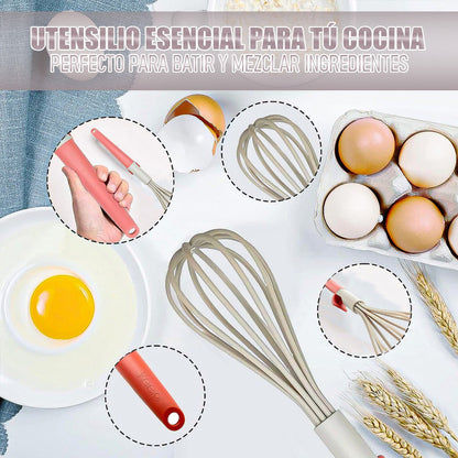 Batidor Globo Keep Batidor De Cocina Batidor De Mano Keep Gris Y Rojo