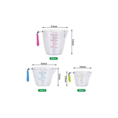 Juego De 3 Jarritas Medidoras Para Cocina Color Transparentes