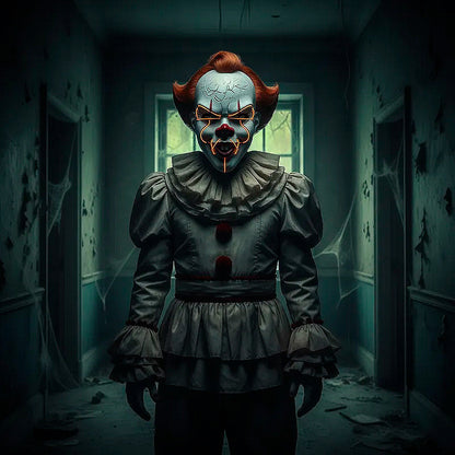 Mascara De Pennywise Con Luces Mascara De Payaso Halloween Naranja Pennywise
