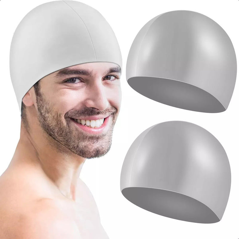 Pack 2 De Gorros De Natación Okshop Para Adultos De Silicona Gris Liso Talle Único