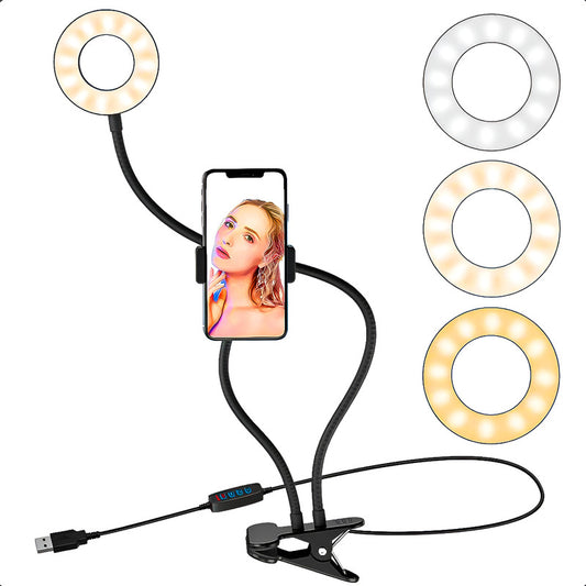 Aro De Luz Profesional Aro Led Aro Luz Tripode Aros Luz Clip Negro