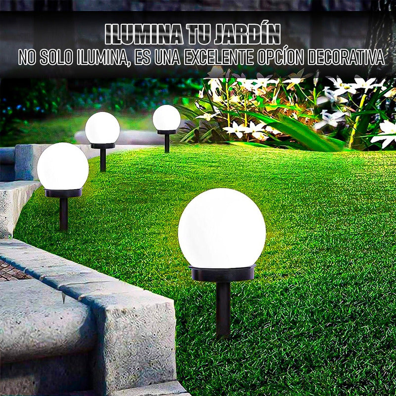 Estaca Solar Pack 3 Foco Solar Para Jardín Estacas Solares Negro/frío