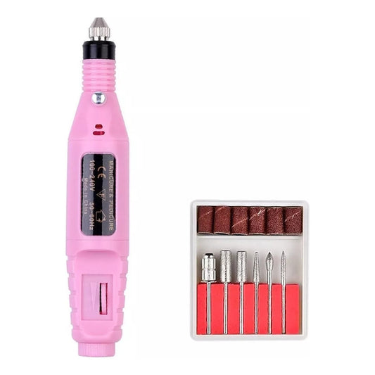 Drill Manicure Fresas Para Uñas Torno Uñas Pedicure Variable Rosa