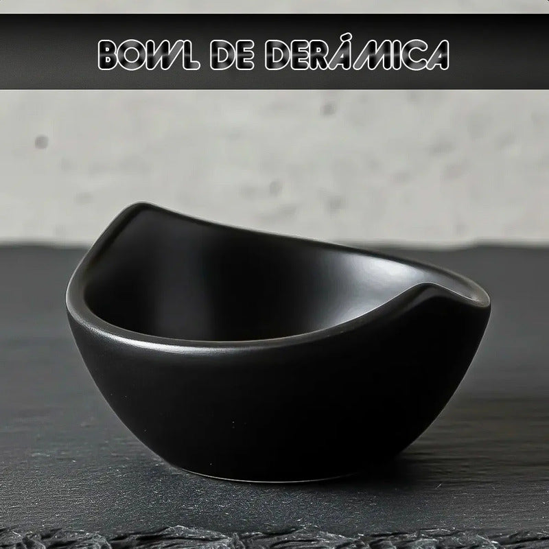Set 3 Bowl Ceramica Aperitivos Bandeja Wayu Aperitivo Cuenco Negro
