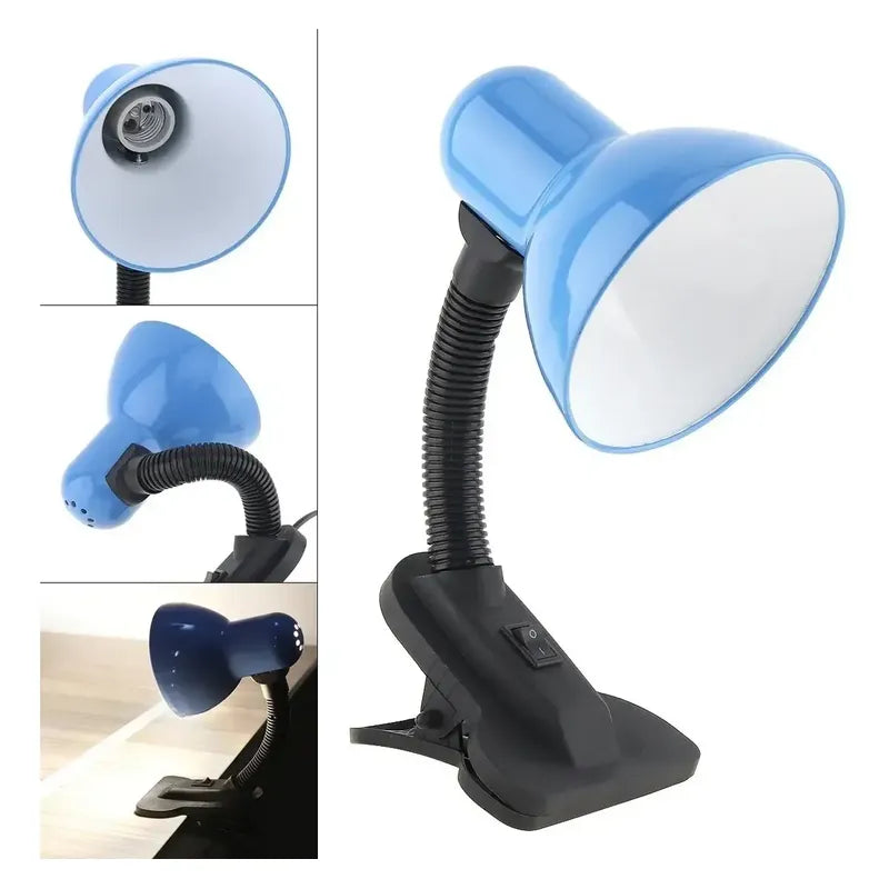 Lampara Click Escritorio Flexible Lamparas Velador Lectura Estructura Azul