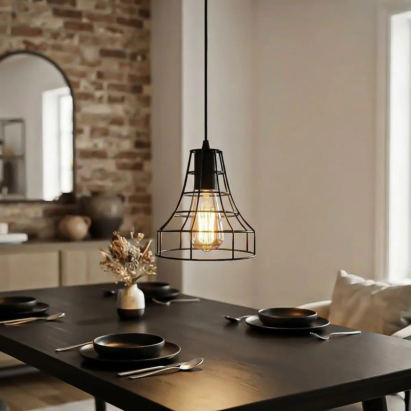 Pack 2 Lampara Colgante Vintage Lampara Colgante Techo Lamp Negro
