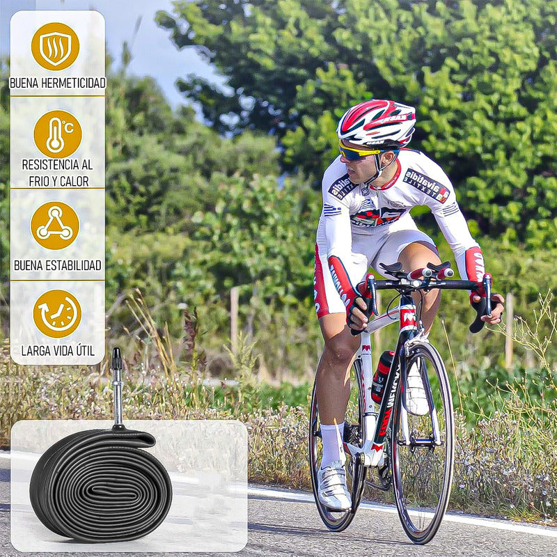 Pack 2 Camara Bicicleta Camara Para Bicicleta 700x25 Camara Presta Negro