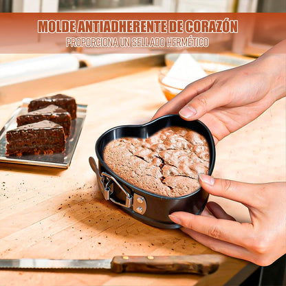 Moldes Reposteria Molde Desmontable Pack 4 Molde Corazon Gris