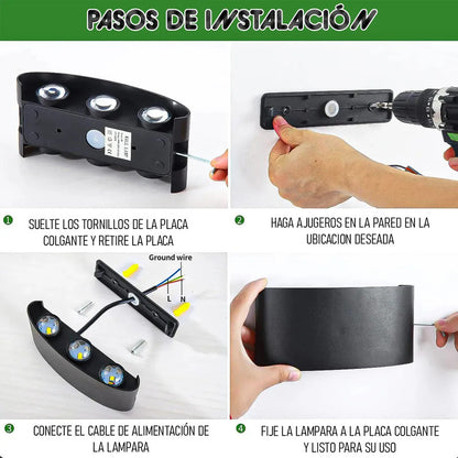 Aplique De Pared Lampara De Muro 6w Luces Pared Aplique Muro Luz Fria Okshop Foco Pared Farol Exterior Pared Luces De... Blanco Frío
