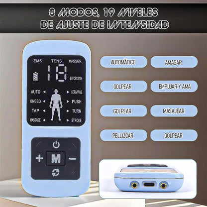 Electroestimulador Muscular Electrofisicos Tens 4 Electrodos Ok Shop Estimulador Nervioso Recargable Masajeador Electrónico De Pulsos Máquina De Fisioterapia Portátil Electroestimulador